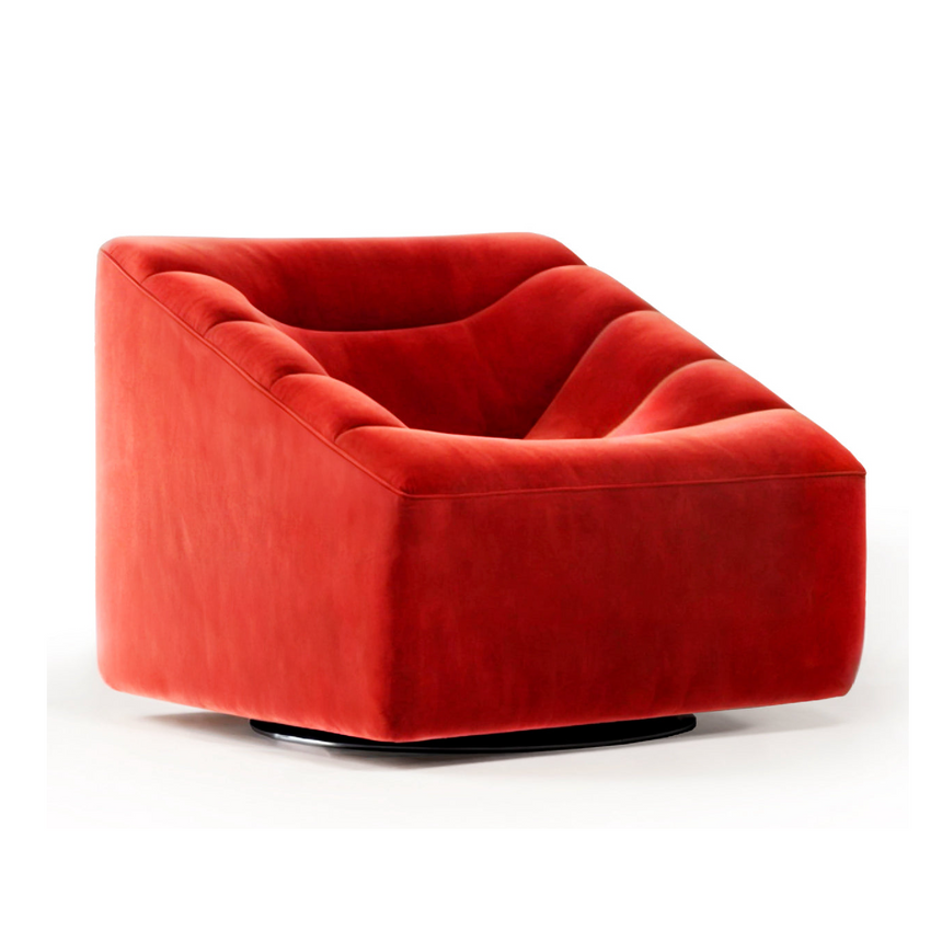 Modern Channeled Swivel Armchair | Karl Lagerfeld Maison Wellen | Italianfurniture.com