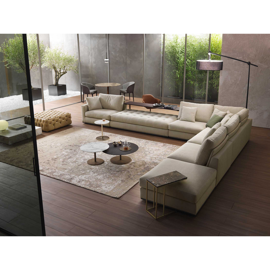 Tufted Leather Square Ottoman | Marelli Matisse | Italianfurniture.com