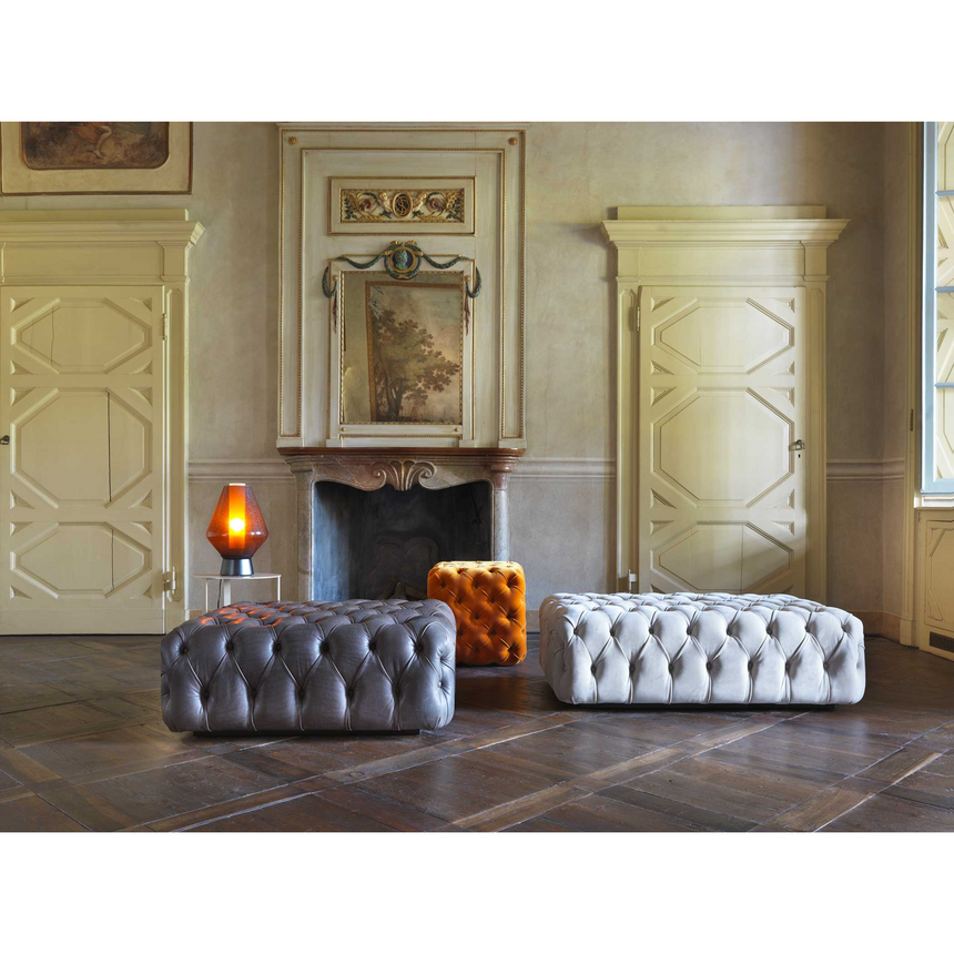 Tufted Leather Ottoman | Marelli Matisse | Italianfurniture.com