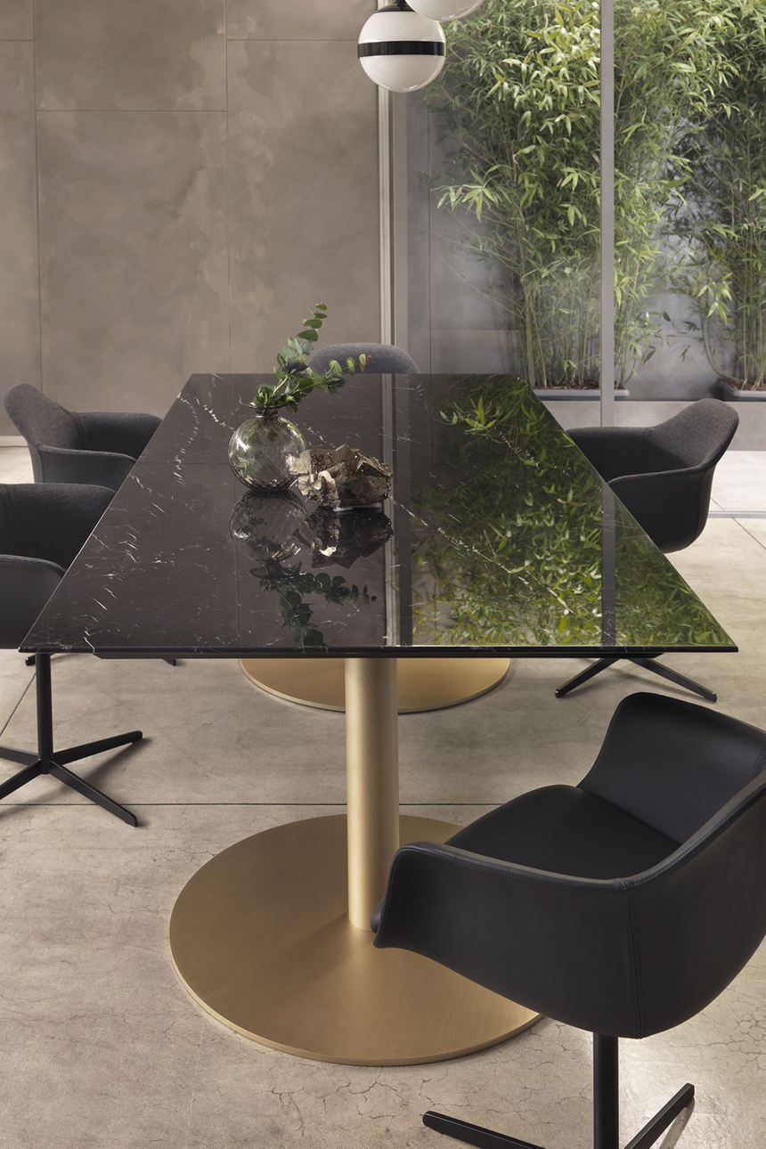 Metal Base Rectangular Dining Table | Marelli Break | Italianfurniture.com
