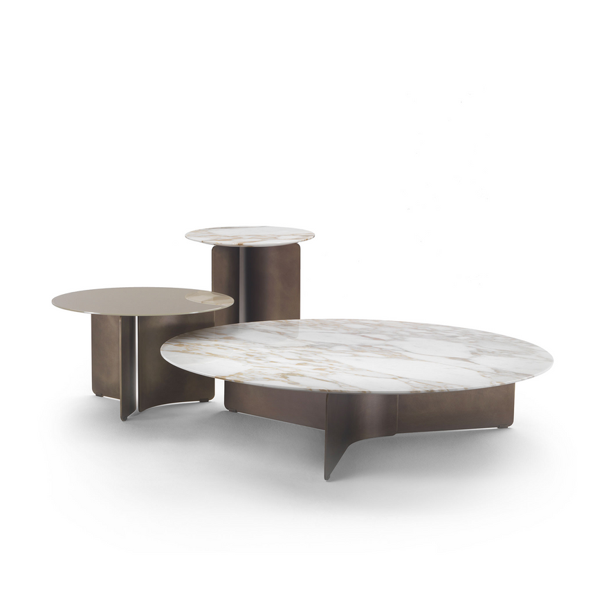 Round Marble Base Coffee Table | Marelli Dune | Italianfurniture.com