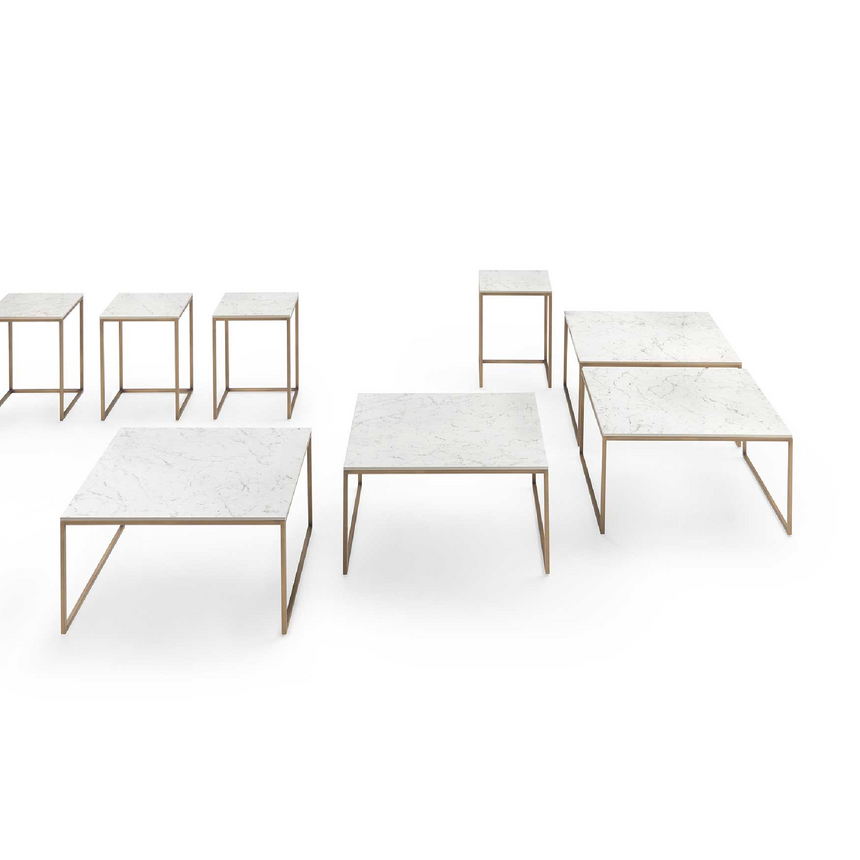 Vertical Base Marble Coffee Table | Marelli Frame | Italianfurniture.com