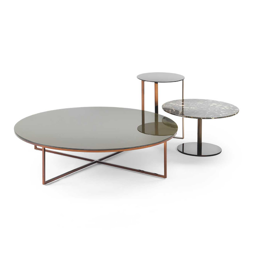 Glass Round Coffee Table | Marelli Frame | Italianfurniture.com