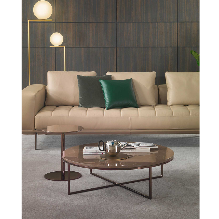 Glass Round Coffee Table | Marelli Frame | Italianfurniture.com