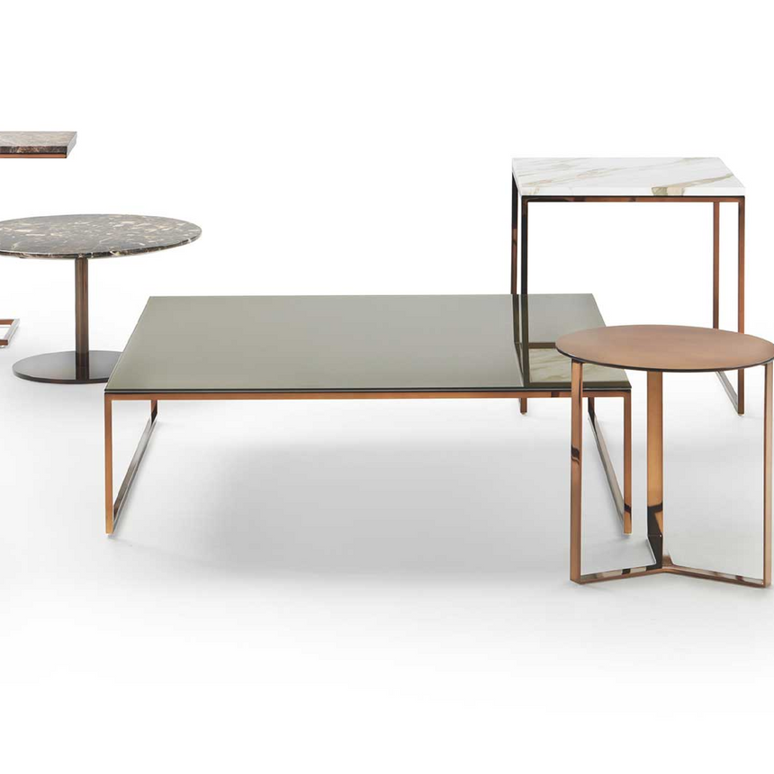 Crossed-Base Square Coffee Table | Marelli Frame