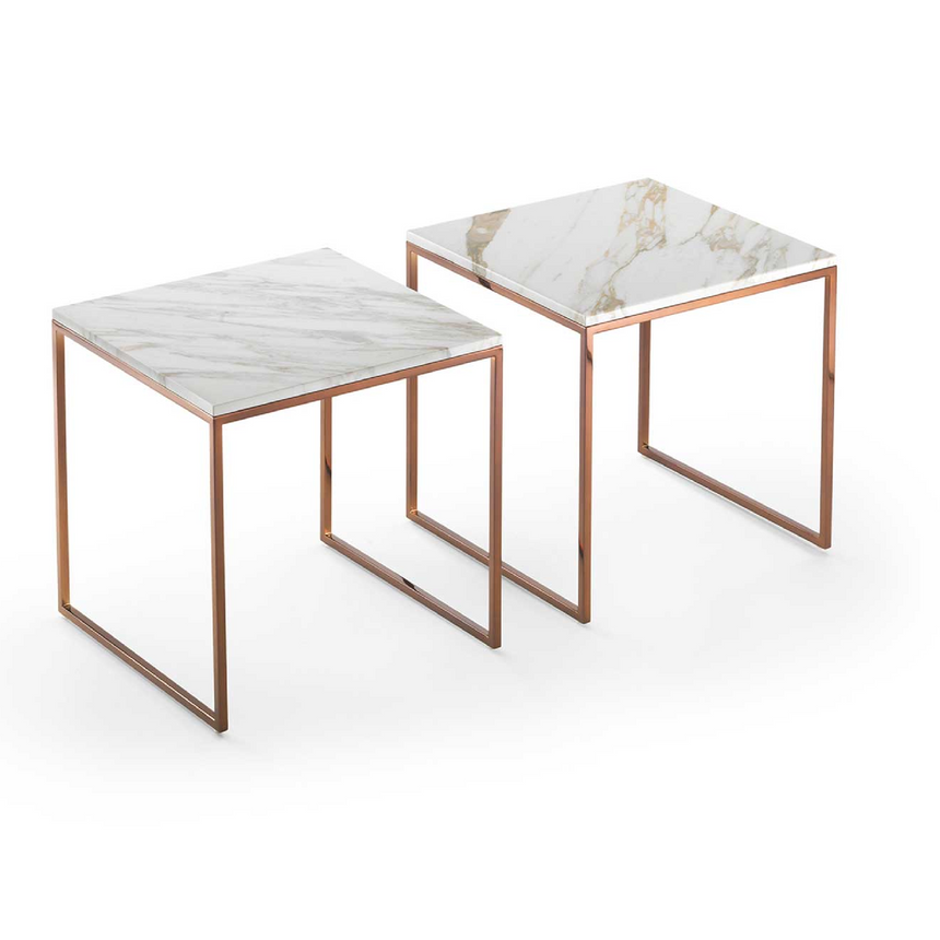 Crossed-Base Square Coffee Table | Marelli Frame | Italianfurniture.com
