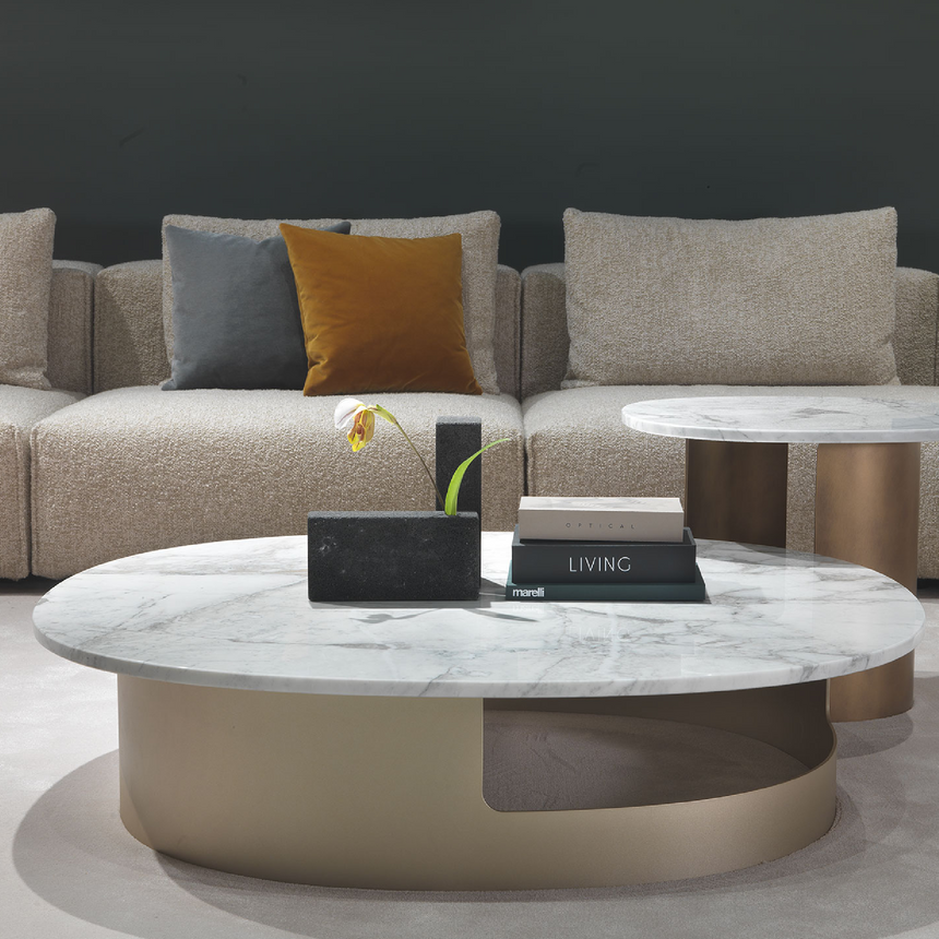 Metal Base Glass Coffee Table | Marelli Kofi | Italianfurniture.com