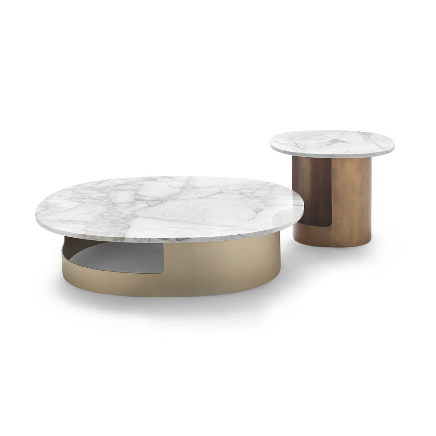 Metal Base Glass Coffee Table | Marelli Kofi | Italianfurniture.com