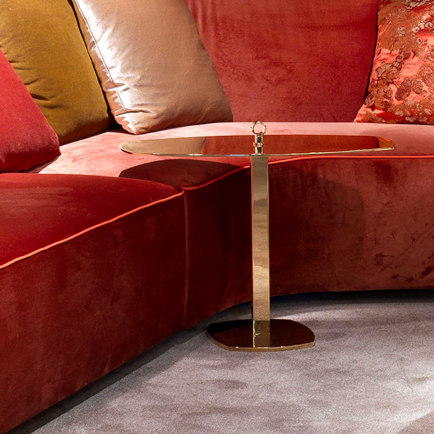 Metal Elliptical Server Table | Marelli Leaf | Italianfurniture.com