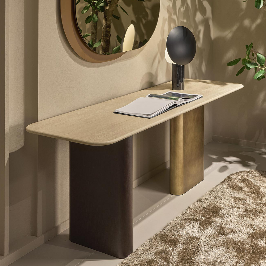 Sculptured Base Console Table | Marelli Onno | Italianfurniture.com