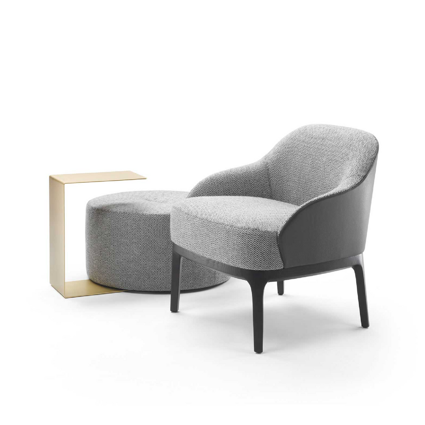 Central Strip Round Ottoman | Marelli River | Italianfurniture.com