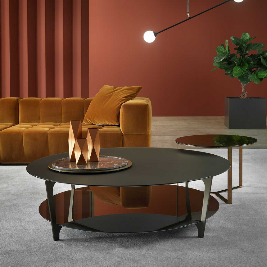 Round Marble Undershelf Coffee Table | Marelli Tab | Italianfurniture.com