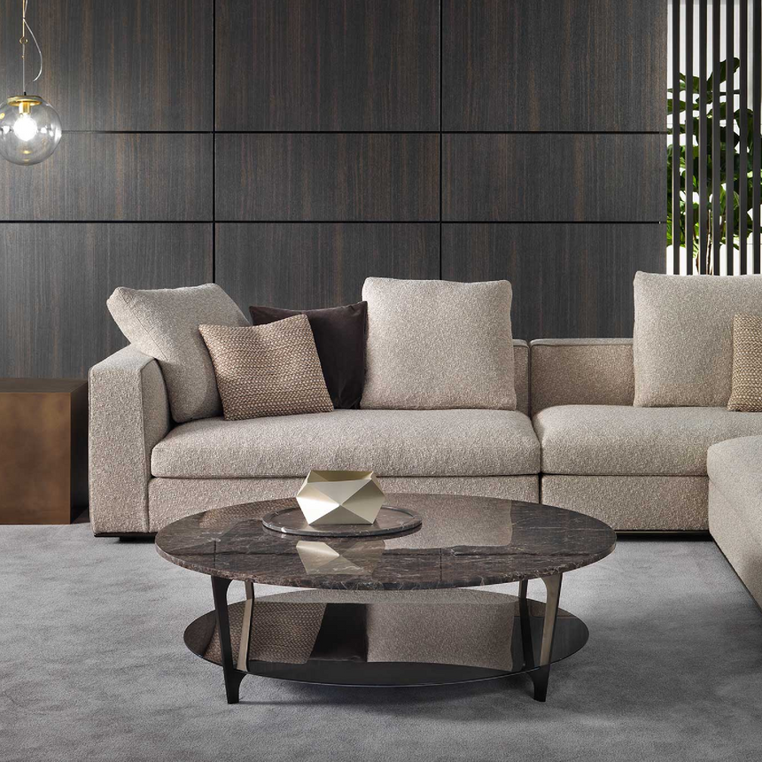 Round Marble Undershelf Coffee Table | Marelli Tab | Italianfurniture.com