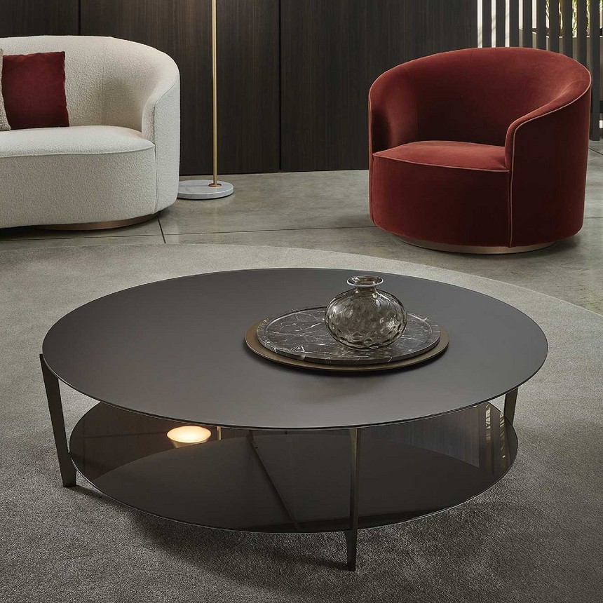 Round Marble Undershelf Coffee Table | Marelli Tab | Italianfurniture.com