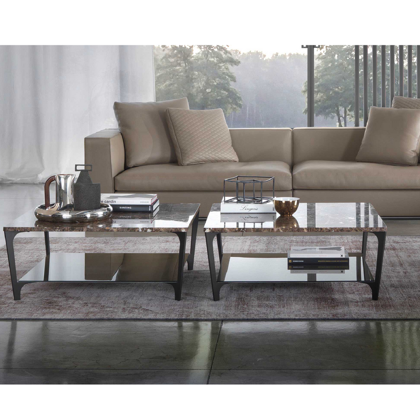 Square Marble Undershelf Coffee Table | Marelli Tab | ItalianFurniture.com