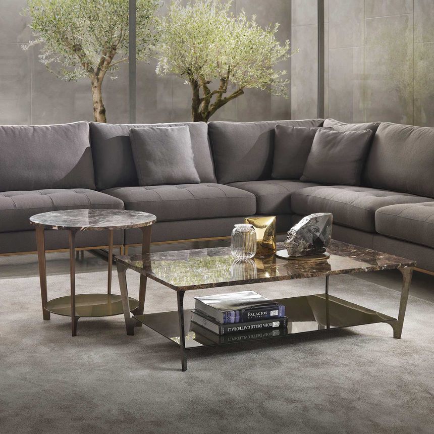 Rectangular Marble Undershelf Coffee Table | Marelli Tab | Italianfurniture.com