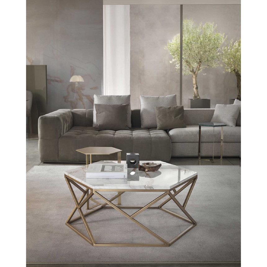Hexagonal Marble Coffee Table | Marelli Tatlin | Italianfurniture.com