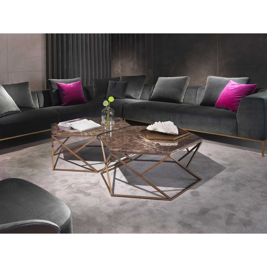 Hexagonal Marble Coffee Table | Marelli Tatlin | Italianfurniture.com
