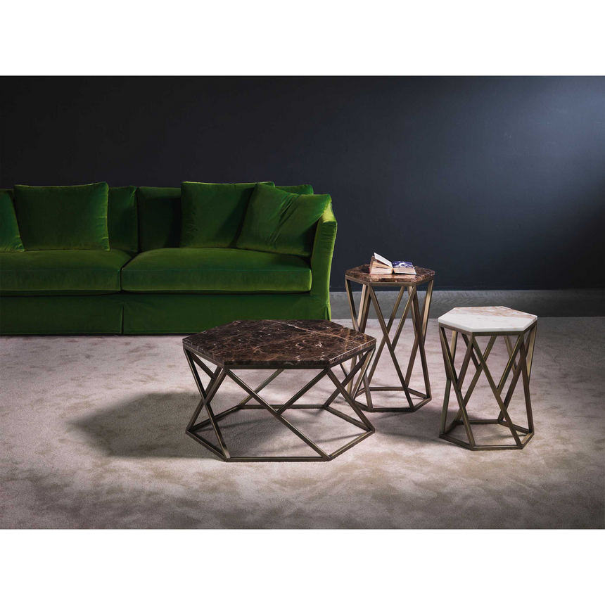 Hexagonal Marble Coffee Table | Marelli Tatlin | Italianfurniture.com