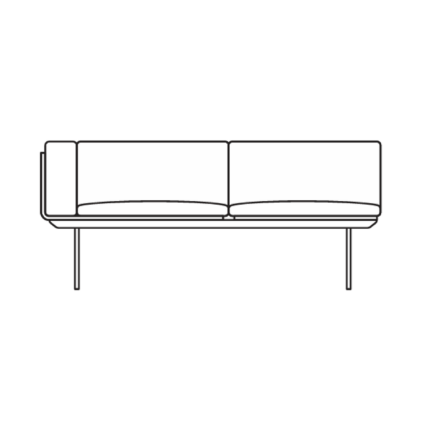 Minimalist Single-Armed Side Sofa | Marelli H-Sofa | Italianfurniture.com