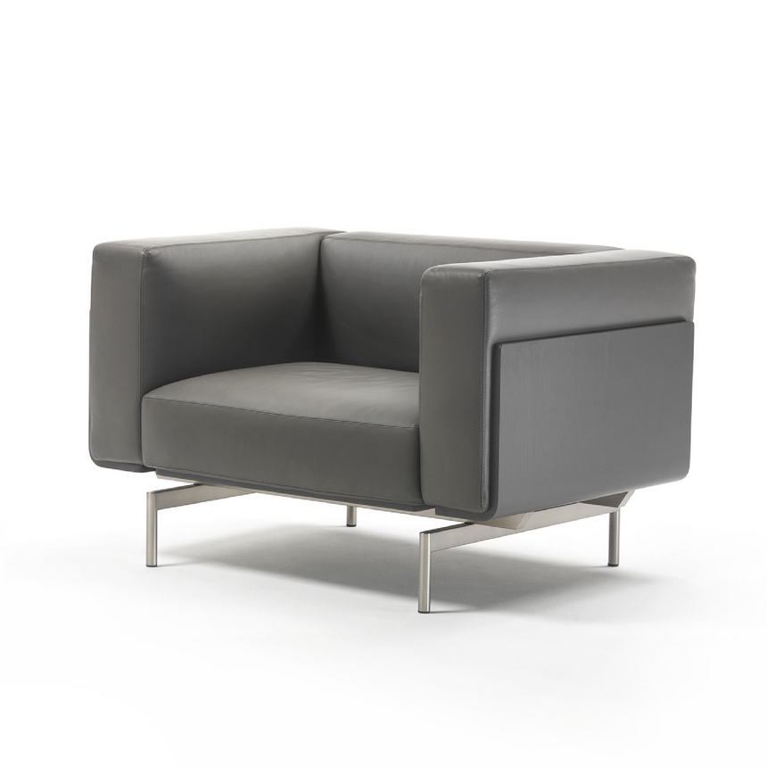 Metal Base Lounge Armchair | Marelli L-Sofa | Italianfurniture.com