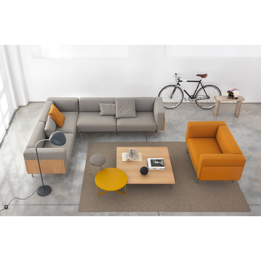 Metal Base Lounge Armchair | Marelli L-Sofa | Italianfurniture.com