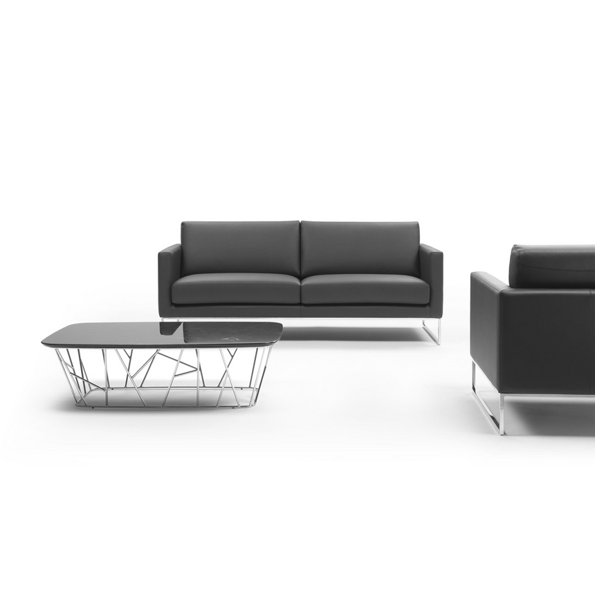 Geometric Metal Base Lounge Chair | Marelli Lewis | Italianfurniture.com