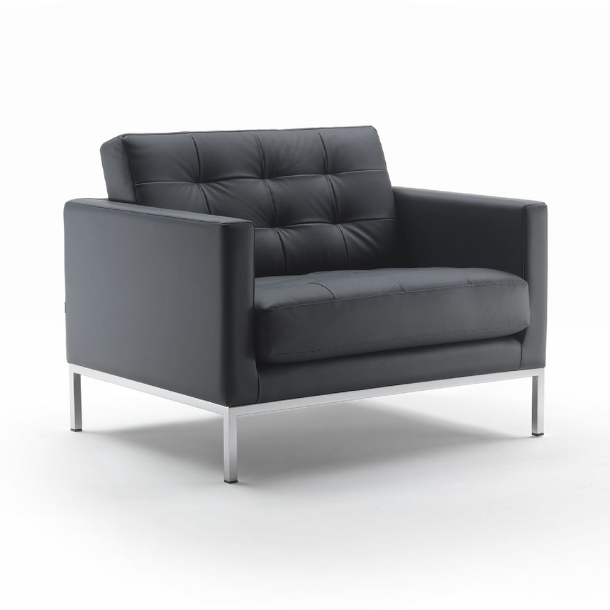 Metal Leg Quilted Lounge Chair | Marelli Lewis | Italianfurniture.com