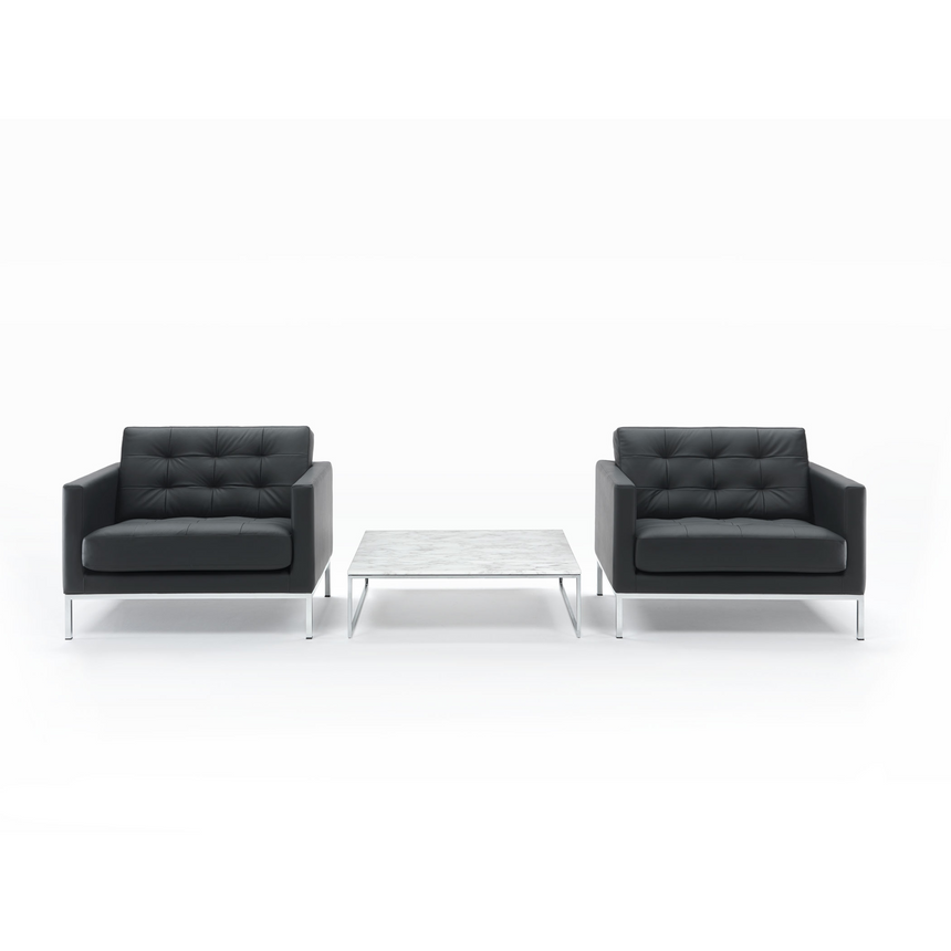 Geometric Metal Base Quilted Lounge Chair | Marelli Lewis | Italianfurniture.com