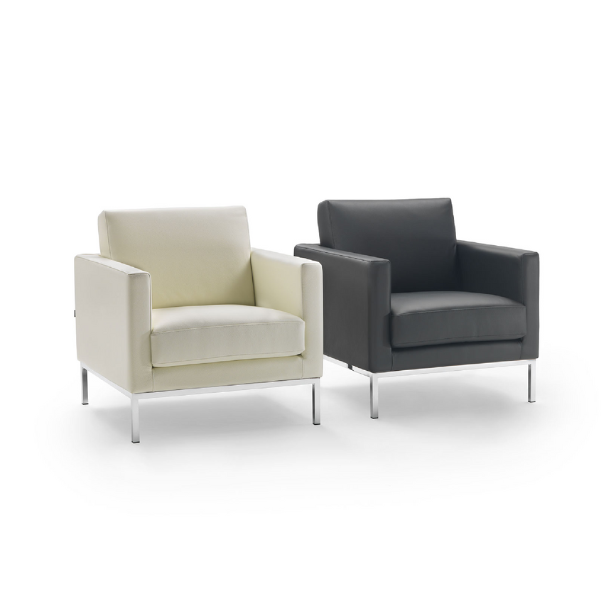 Geometric Metal Base Quilted Lounge Chair | Marelli Lewis | Italianfurniture.com