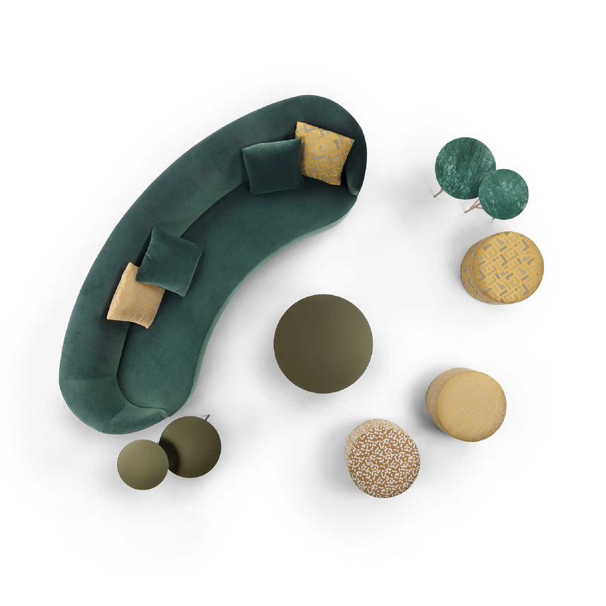 Upholstered Round Ottoman | Marelli Moon | Italianfurniture.com