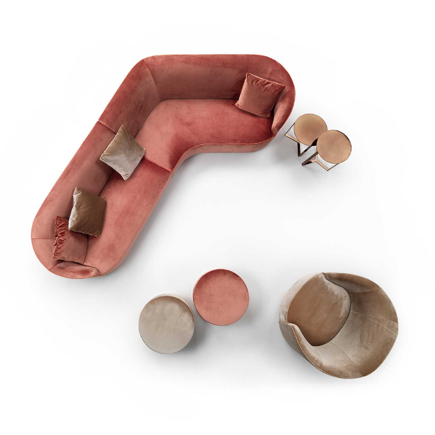 Upholstered Round Ottoman | Marelli Moon | Italianfurniture.com