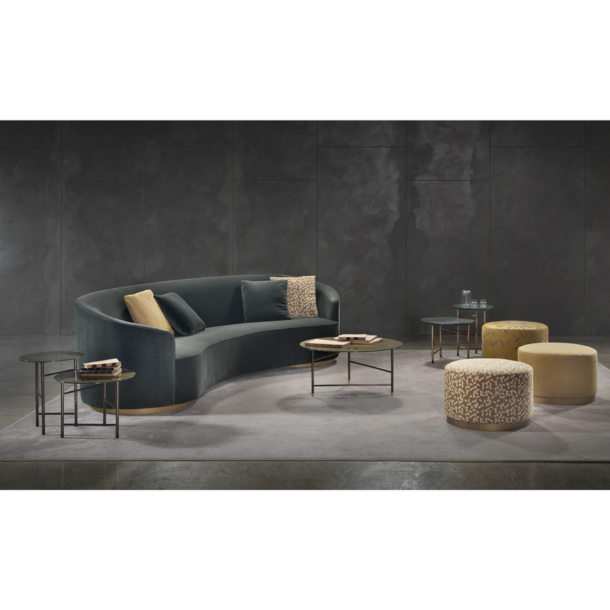 Upholstered Round Ottoman | Marelli Moon | Italianfurniture.com