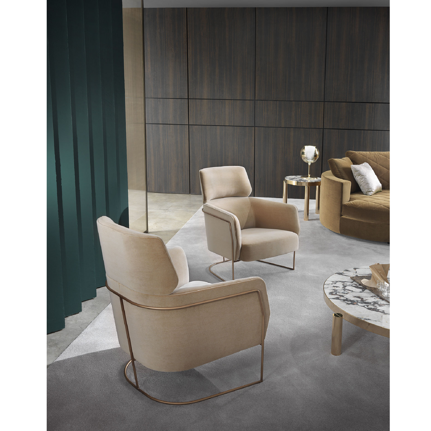 Metal Framed High-Back Armchair | Marelli Nest | Italianfurniture.com