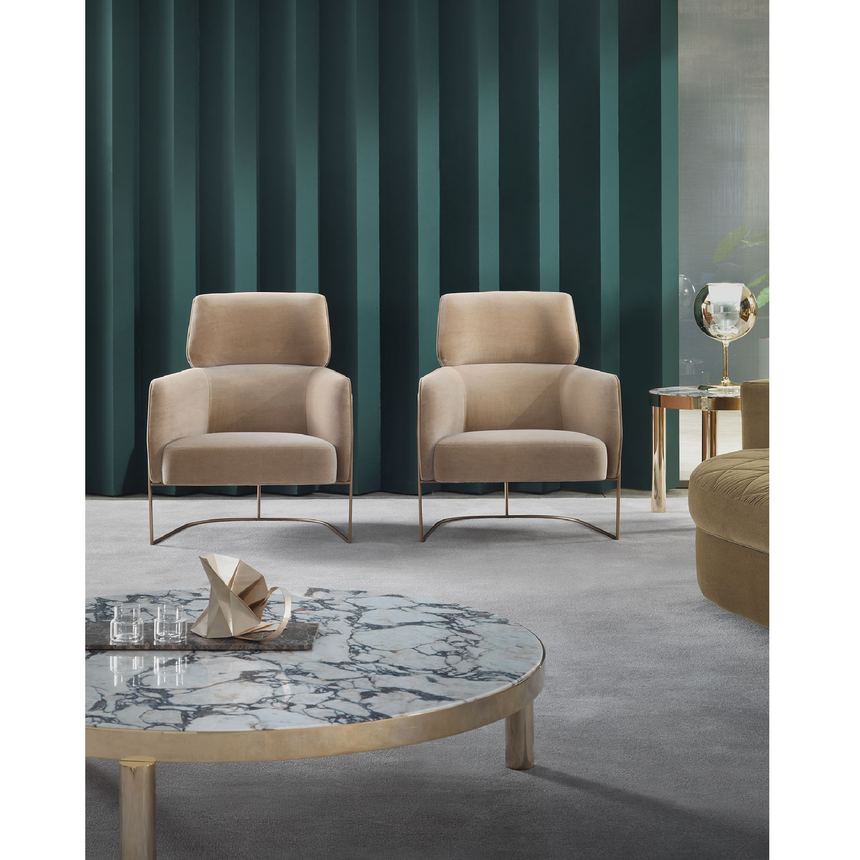 Metal Framed High-Back Armchair | Marelli Nest | Italianfurniture.com