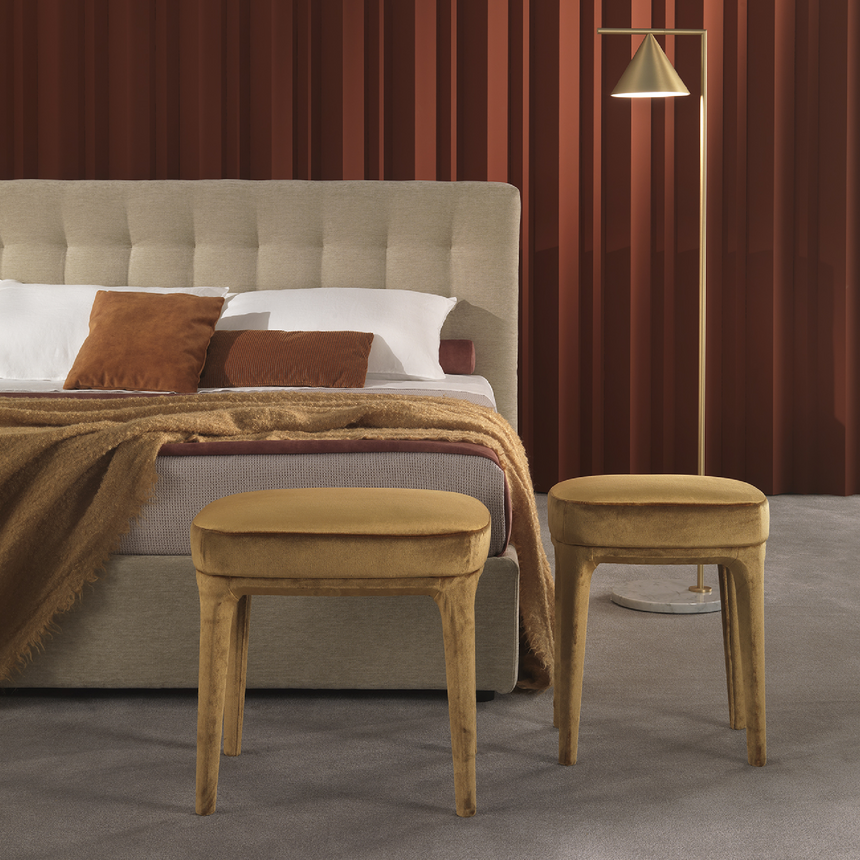 Upholstered Rectangular Footstool | Marelli Paris | Italianfurniture.com