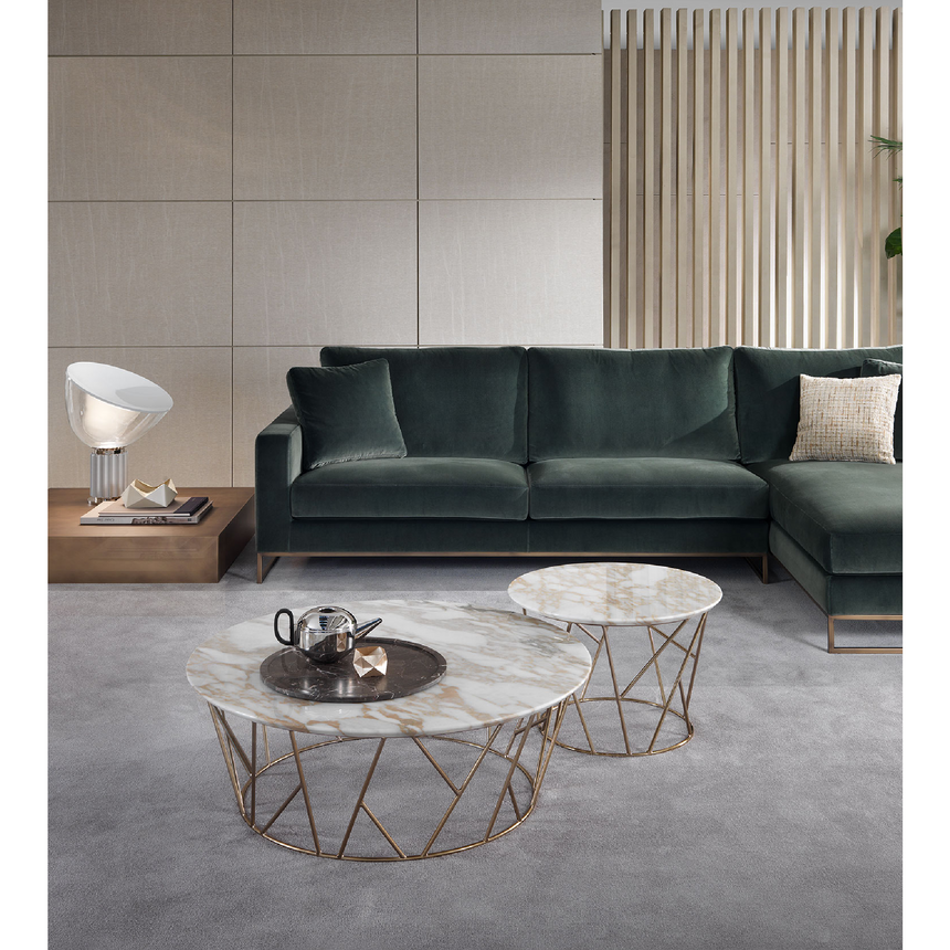 Metal Base Angular Side Sofa | Marelli Slide | Italianfurniture.com