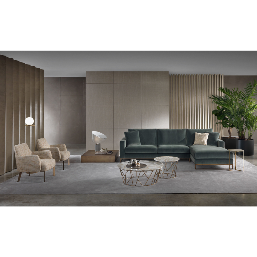 Metal Base Angular Side Sofa | Marelli Slide | Italianfurniture.com