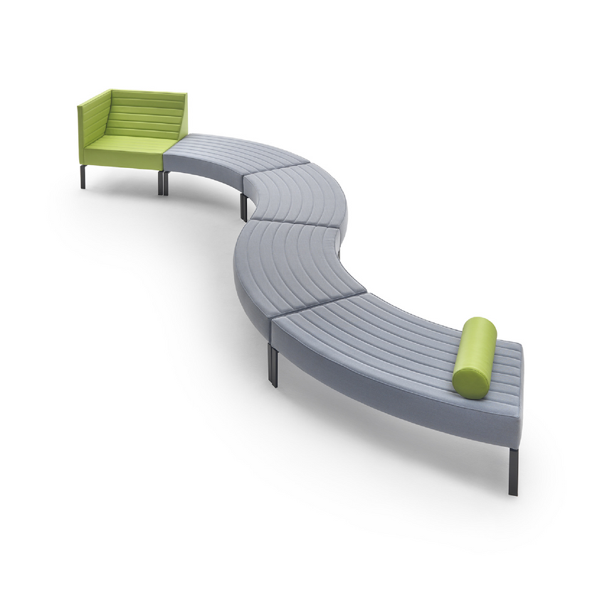 Modern Channeled Curved Bench | Marelli Stripes | Italianfurniture.com