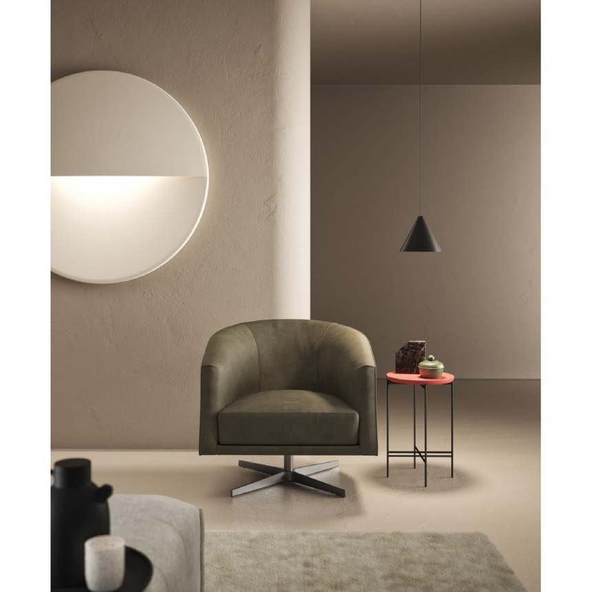 Curved Back Swivel Armchair | Marac Leslie | Italianfurniture.com