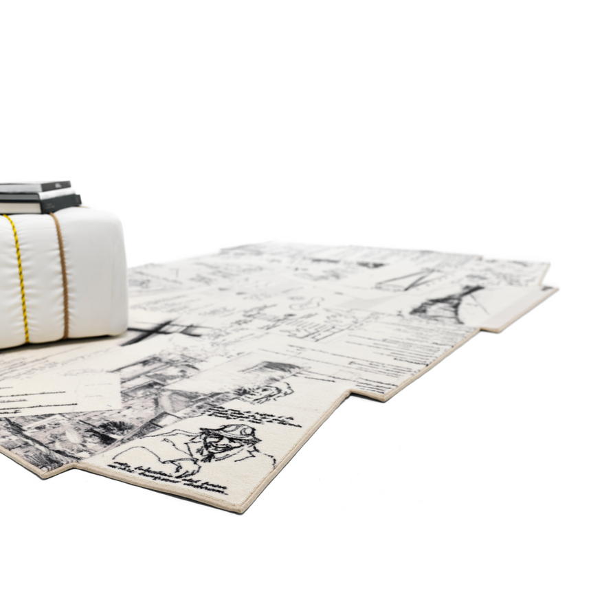 Monochrome Wool Blend Rug 6'7" x 10' | Mogg Appunti | italianfurniture.com