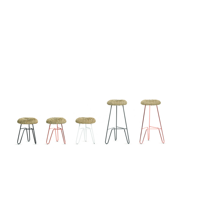 Straw-Padded Counter Stool | Mogg Donut | Italianfurniture.com