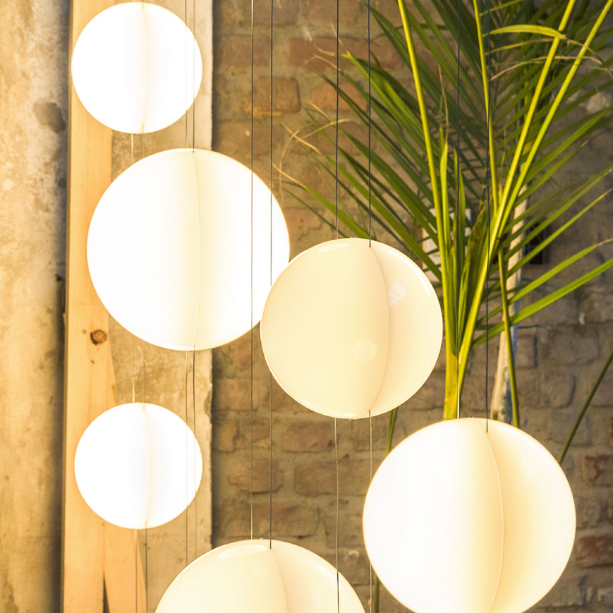 White Sphere Ceiling Floor Lamp | Mogg Orbit | Italianfurniture.com