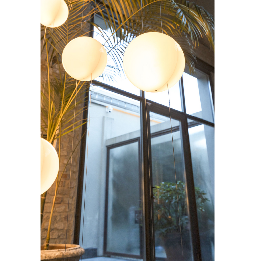 White Sphere Ceiling Floor Lamp | Mogg Orbit | Italianfurniture.com