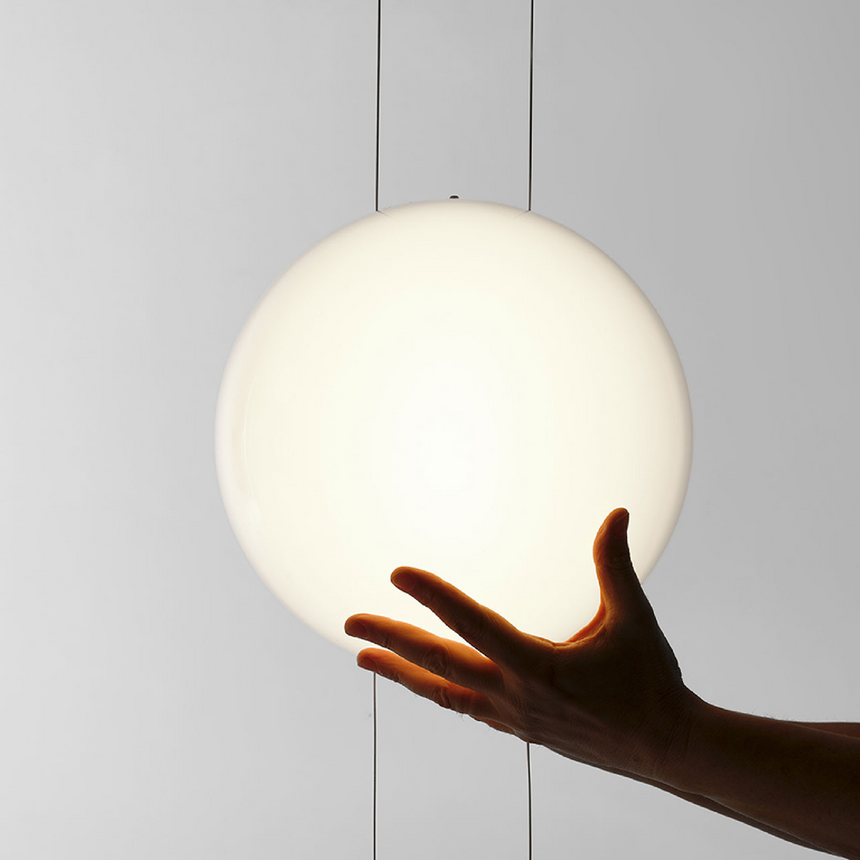 White Sphere Ceiling Floor Lamp | Mogg Orbit | Italianfurniture.com