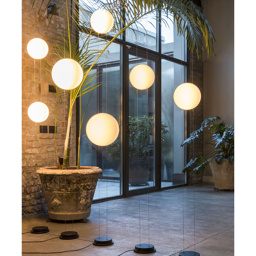 White Sphere Ceiling Floor Lamp | Mogg Orbit | Italianfurniture.com