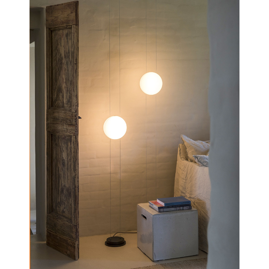 White Sphere Ceiling Floor Lamp | Mogg Orbit | Italianfurniture.com
