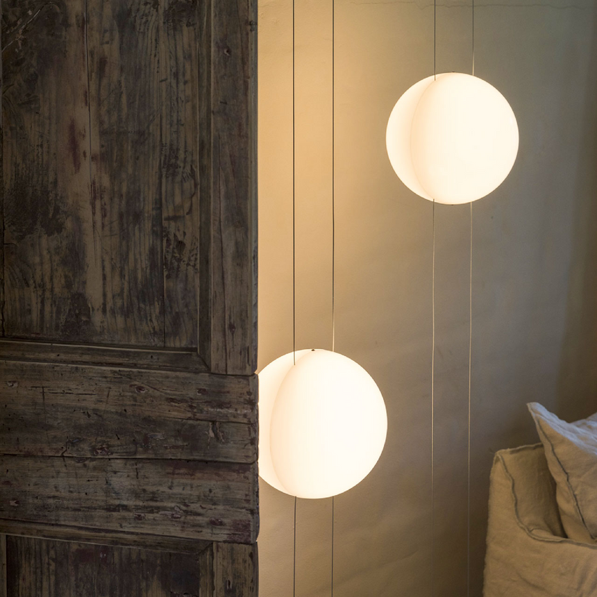 White Sphere Ceiling Floor Lamp | Mogg Orbit | Italianfurniture.com