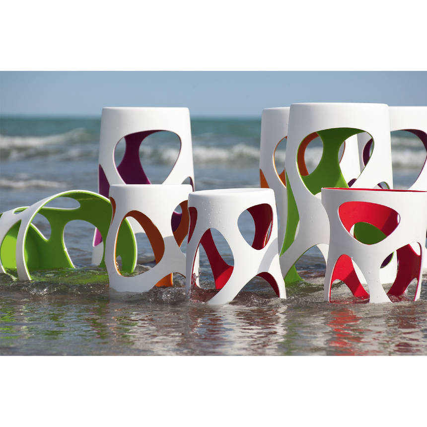 White Stackable Outdoor Stool | Myyour Liberty | Italianfurniture.com