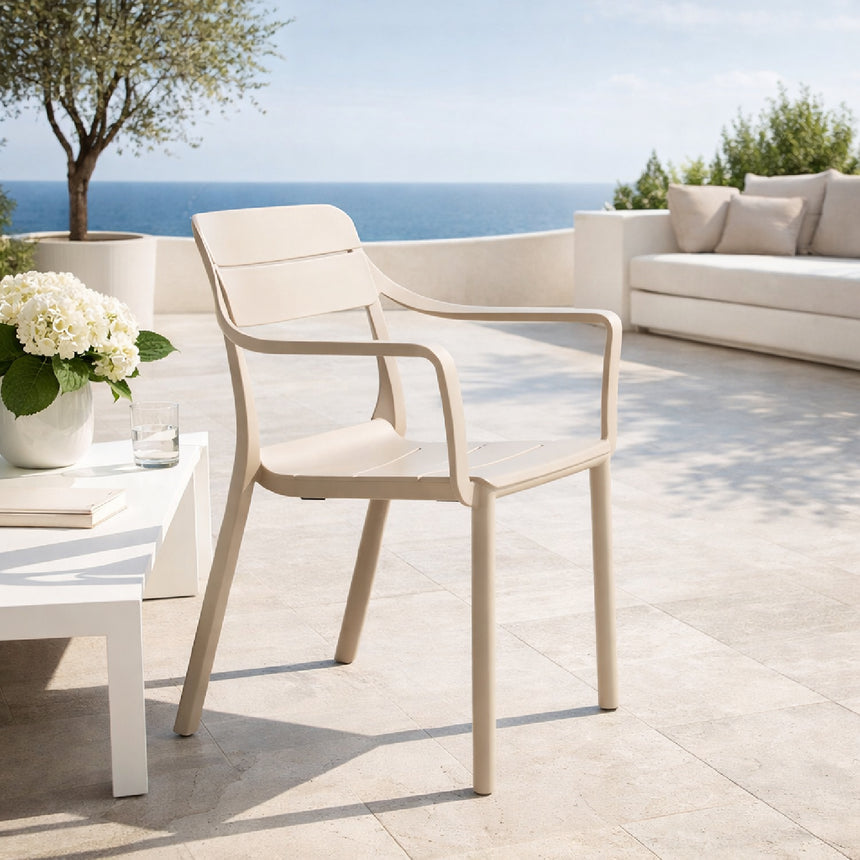 Fiberglass Monobloc Outdoor Dining Armchair | Nardi Cassia